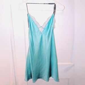 Victoria's Secret Aqua Satin Slip